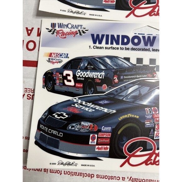 Lot Of 3 DALE EARNHARDT #3 GOODWRENCH CAR NASCAR WINCRAFT RACING WINDOW CLING - Picture 2 of 4